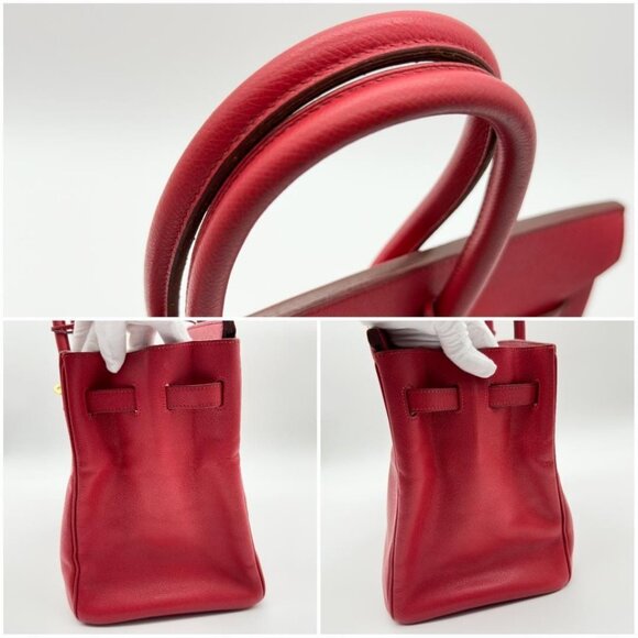 HERMES Birkin 35 GHW Vintage Rouge Vif Epsom Leather Shoulder Bag - Picture 5 of 10